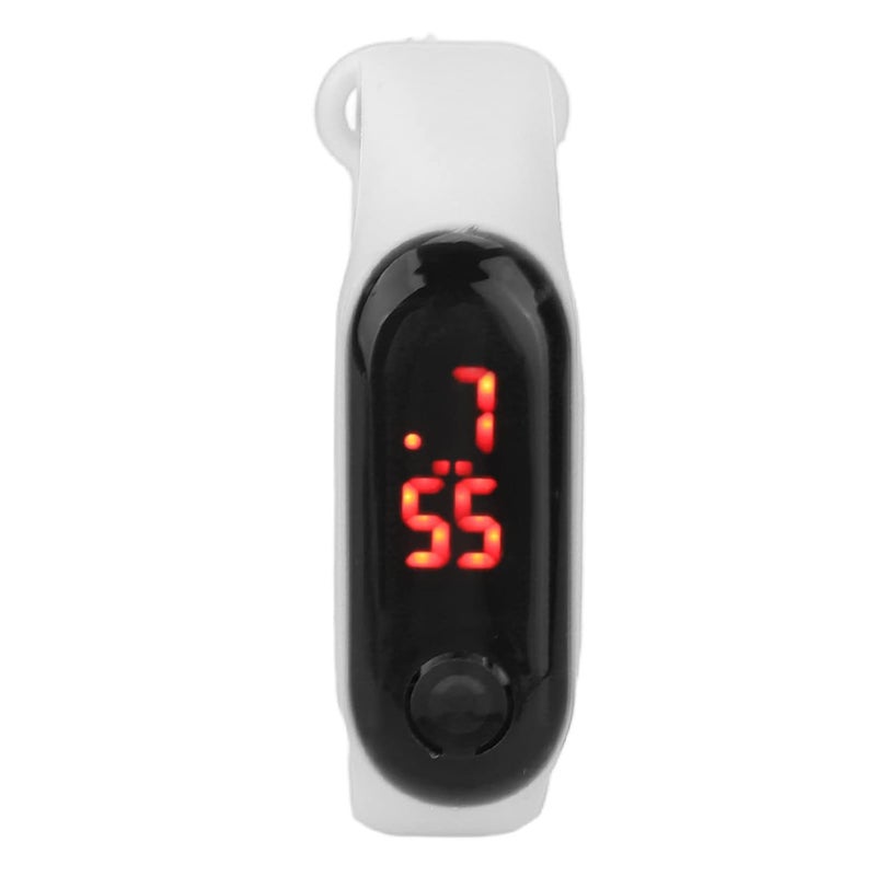 woobles Mini Children Electronic Watch Red LED Simple Student Sports Electronic Watch with Silicone Watch Band(White) - Image 1